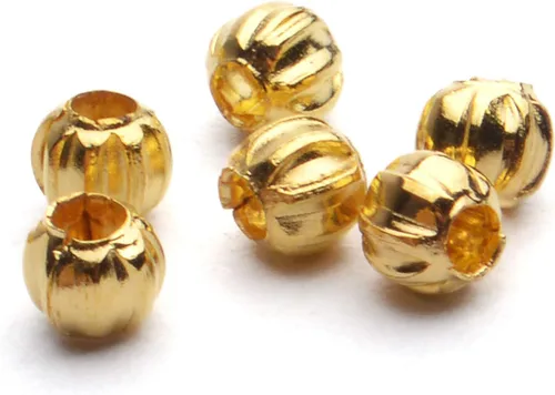 Vista 5 de Aylifu 1000 cuentas espaciadoras redondas de metal dorado de 0.118 pulgadas, cuentas sueltas para manualidades, pulseras, collares, joyería