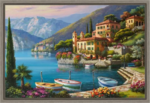 Vista 10 de Amanti Art Lienzo enmarcado para pared, 16 x 23 pulgadas, Villa Bella Vista de Sung Kim, lienzo enmarcado para pared, obras de arte de paisajes
