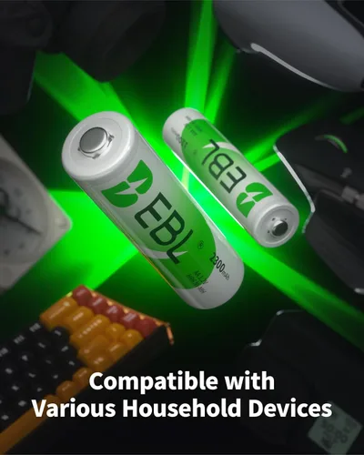 Vista 9 de EBL Combo de pilas AA AAA, 16 juegos con 8 pilas AA de 2300 mAh y 8 pilas recargables AAA de 1100 mAh