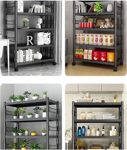 Vista 6 de Estante de cocina para piso, multifunción, para microondas, horno, estante de almacenamiento simple para el hogar, ollas y sartenes de múltiples