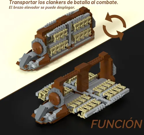 Vista 4 de Kit de Construcción de Ataque de Pelotón Clon del Ejército de Batalla de 32 Piezas, Vehículo Portador de Soldados de Batalla con 2 Droidekas