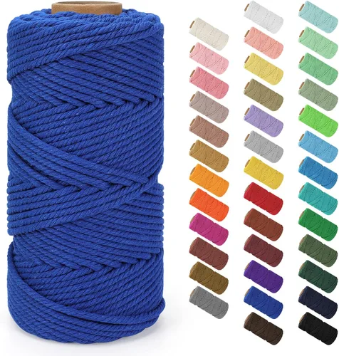 Vista 51 de Cuerda de macramé de 0.079 in x 220 yardas (656 pies), cuerda de algodón natural para colgar en la pared, ganchos de plantas, manualidades Verde