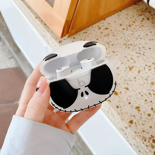 Vista 2 de Fun - Funda compatible con Beats Studio Buds, diseño creativo de calavera de silicona suave a prueba de golpes, cubierta protectora de cuerpo