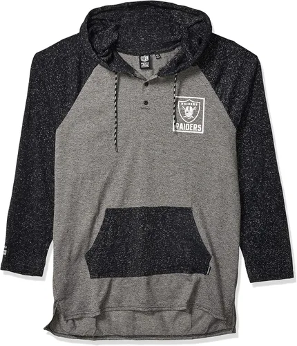Vista 21 de Ultra Game - Sudadera con capucha de vellón para hombre con cuello Henley de la NFL Negro