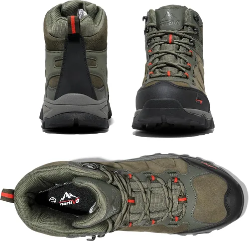 Vista 50 de NORTIV 8 - Botas de senderismo impermeables para hombre, zapatos de montañismo ligeros para exteriores
