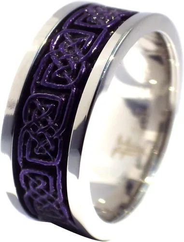Vista 2 de Anillo giratorio celta real de acero inoxidable majestuoso vikingo antiansiedad tallas 5-17 para mujeres y hombres