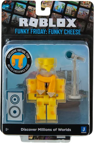 Vista 2 de Roblox ROB0684 Action Collection Friday: Funky Cheese [Includes Exclusive Virtual Item]