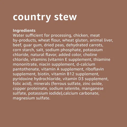 Vista 5 de Amazon Basics Paquete variado de alimentos húmedos para perros, sabor a estofado campestre y cortes en salsa con carne de res, hecho