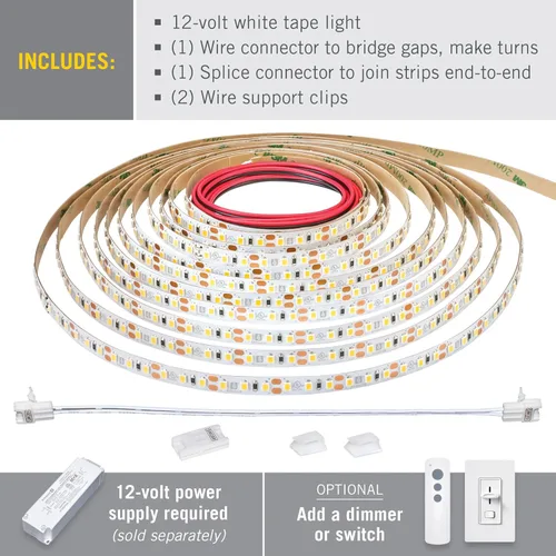 Vista 2 de Armacost Lighting RibbonFlex Pro 153230 - Tira de luces LED blancas de 12 V, 120 LED/m, 4000 K, 16.4 pies Blanco brillante de 4000 K