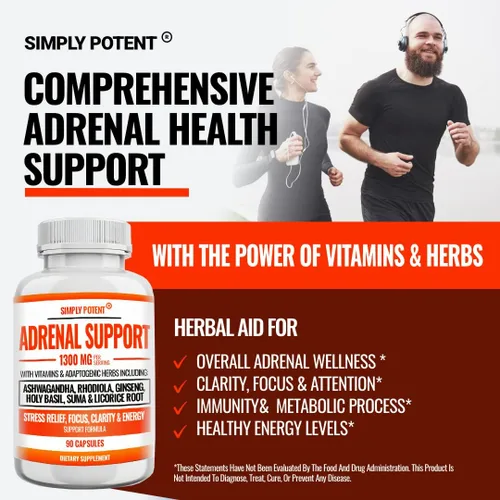Vista 4 de Simply Potent Soporte suprarrenal y administrador de cortisol - 90 cápsulas, suplemento de salud suprarrenal con Ashwagandha, raíz de regaliz
