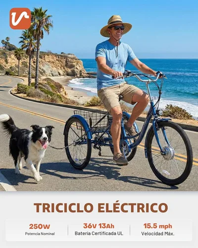 Vista 2 de VIRIBUS Electric Trike for Adults, Adult Electric Tricycle,Single Speed