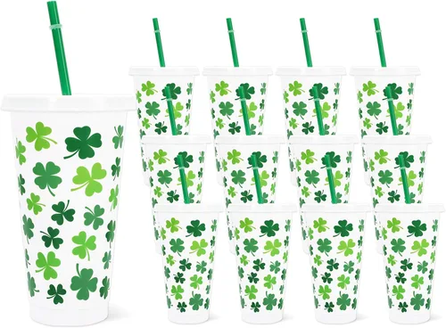Vista 18 de JarThenaAMCS 12 piezas de vasos de plástico patrióticos con tapa con pajita 4 de julio, vaso para bebidas frías con bandera americana roja, azul