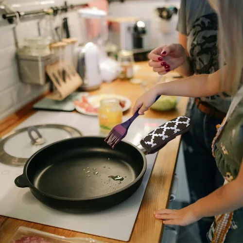 Vista 7 de 3 piezas de funda para mango de olla caliente para cocina, resistente al calor, soporte de manga de mango caliente, funda de hierro fundido, funda