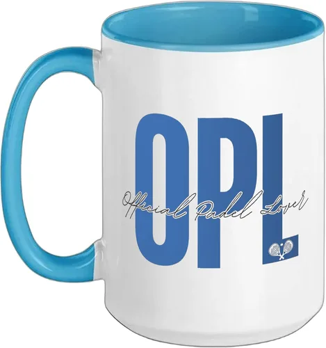 Vista 16 de OPL Official Padel Lover Ceramic Mug, Pink/White, 15oz Rosa/blanco