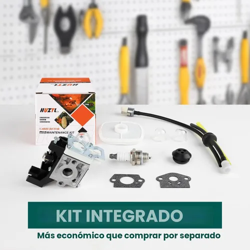Vista 7 de Carburador para recortador ECHO GT225 GT225i GT225L PAS225 PE225 PPF225 SHC225 SRM225 SRM225U con kit de mantenimiento Repower y bujía de HUZTL