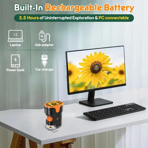 Vista 5 de Juguete STEM de microscopio digital para niños: kit completo de regalo