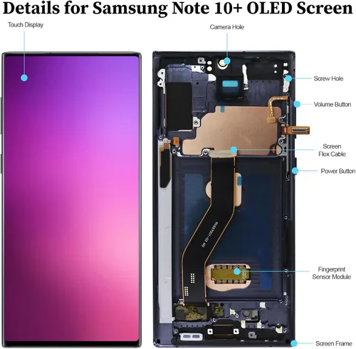 Vista 2 de Para Samsung Galaxy Note 10 Plus 4G 5G OLED Reemplazo de pantalla con marco Pantalla LCD SM-N975 SM-N976 3D Touch Digitizer Kit de herramientas