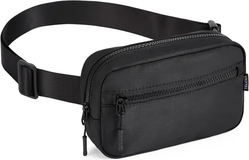 Vista 7 de Telena Riñonera para mujeres y hombres, riñonera cruzada de moda para mujer con correa ajustable, 216-Negro, Moderno