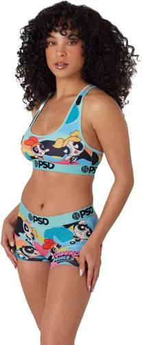 Vista 3 de PSD Brasier deportivo para mujer, con espalda cruzada, con tela de microfibra transpirable