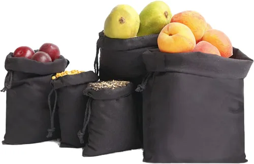 Vista 9 de Bolsas de muselina de algodón, con un solo cordón, de alta calidad, ecológicas, reutilizables, color negro, paquete de 100 unidades (3 x 5 pulgadas)