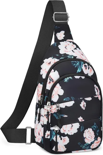 Vista 15 de Tuwubi Bolsos cruzados para mujer, bolsa para hombres, mochila pequeña de senderismo antirrobo, ligera para viajes al aire libre (M, beige)
