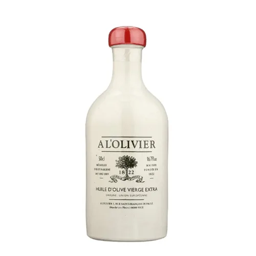 Vista 2 de L'olivier Aceite de oliva virgen extra en cerámica blanca, botella de 16.7 onzas (paquete de 2)