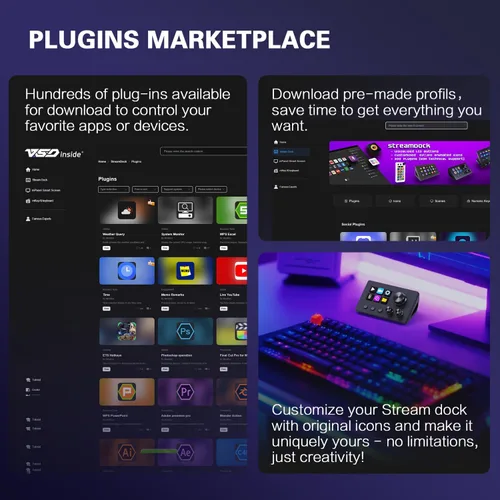 Vista 7 de TreasLin Stream Controller Deck with12 Customizable Macro Keypad to Trigger Actions in OBS Twitch YouTube for Content Creators Stream Dock