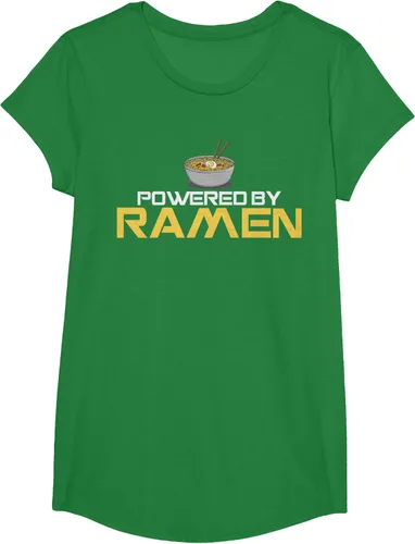 Vista 78 de Camiseta de fideos de anime japoneses Powered By Ramen, Negro, S