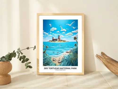 Vista 8 de Susie Arts 8 x 10 sin marco seco Tortugas Parque Nacional Papel 3D Paisaje Imagen Fotografía Natural Escénica Geográfica Arte Impresión Póster