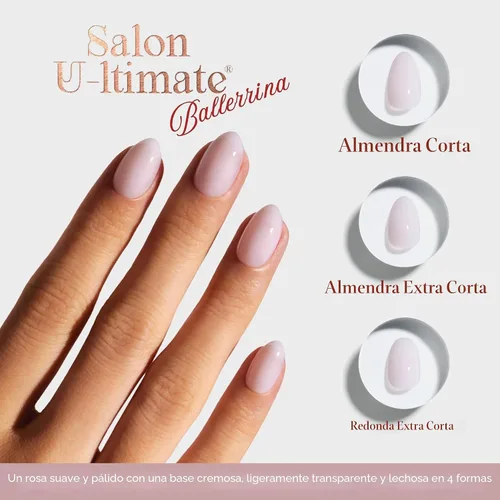 Vista 2 de Celebritips Uñas postizas a presión - Salon U-ltimate™ Bailarina, Uñas de almendra extra cortas, reutilizables 16 tamaños - Kit de 32 uñas