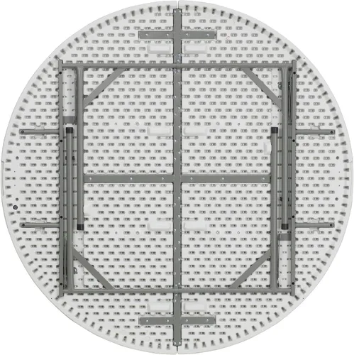 Vista 4 de Flash Furniture Elon Mesa plegable redonda de plástico blanco granito de 5 pies
