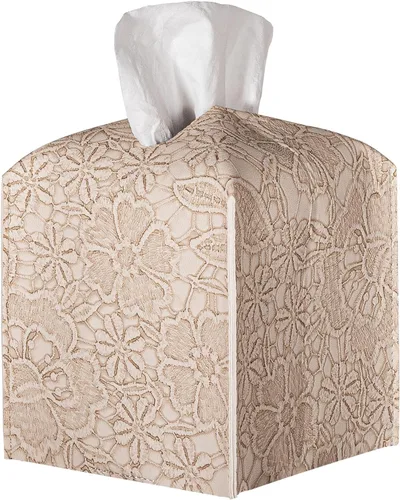 Vista 9 de Funda para Caja de Pañuelos de Cuero PU Cuadrada Soporte Organizador de Pañuelos Faciales Dispensador para Baño, Dormitorio, Encimera de Tocador