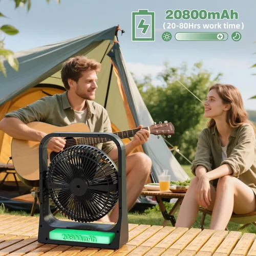 Vista 9 de Ventilador recargable de 20800 mAh, ventilador de viaje de hasta 80 horas
