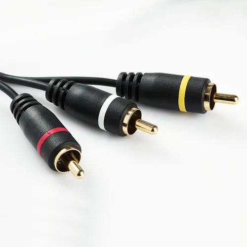 Vista 2 de Premium 3FT 0.138 in AUX Plug a 3 RCA Macho AUX Compuesto Audio Video OFC Cable