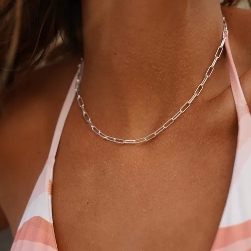 Vista 7 de CHESKY - Gargantilla de oro para mujer, chapado en plataoro de 14 quilates, gargantilla de cuentas satélite, delgada, de moda, collares de clip