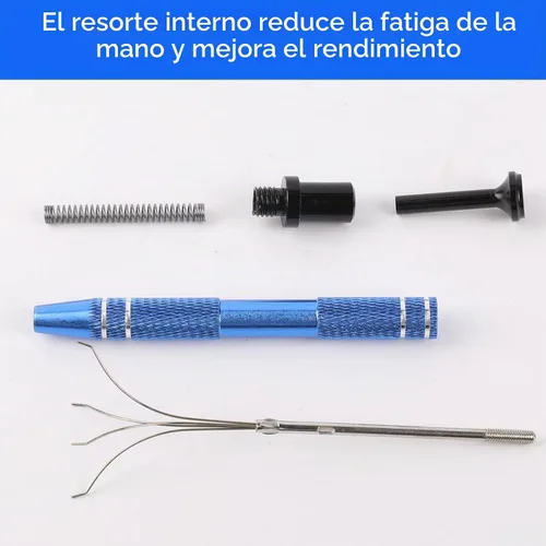 Vista 4 de Herramienta de recogida de 4 puntas para joyero, de acero inoxidable, herramienta de recogida de 4 garras para piezas pequeñas, para chip IC