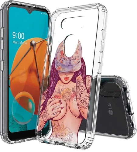 Vista 18 de Compatible con LG Aristo 5, funda transparente impresa, a prueba de golpes, arañazos, compatible con LG Phoenix 5/Fortune 3/Tribute Monarch/Risio 4