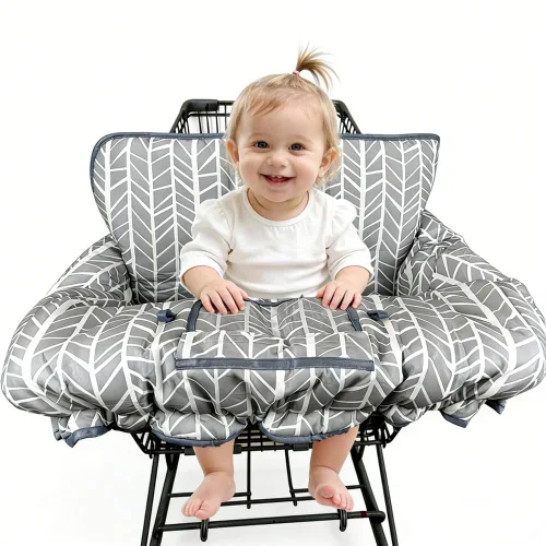 Vista 9 de Funda para carrito de compras para bebé, funda de silla alta de algodón, lavable a máquina para bebés, niños pequeños, niños o niñas (Lindo)