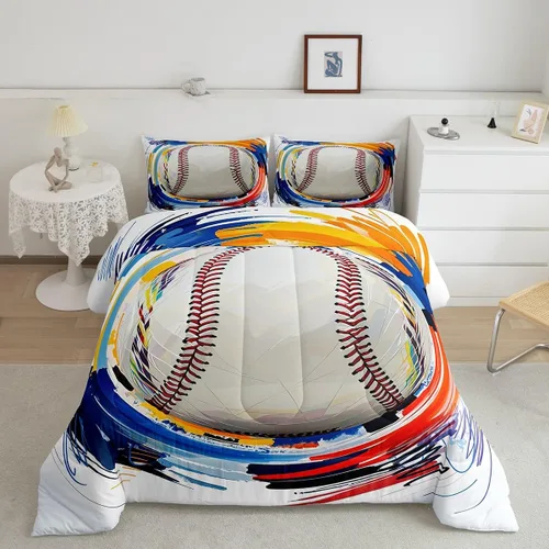 Vista 77 de Juego de ropa de cama de baloncesto para niños y adolescentes, juego de edredón deportivo para niños, tamaño matrimonial, suave, ligero, decoración