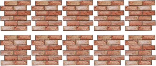 Vista 2 de 10 piezas de papel tapiz de ladrillo 3D, autoadhesivo, impermeable, paneles de pared de ladrillo de espuma, adhesivos para armarios, muebles