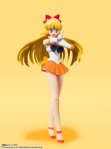 Vista 3 de S.H. Figuarts Sailor Moon Sailor Venus Animation Color Edition (versión de reventa), aprox. 5.5 pulgadas (5.512 in), PVC y ABS prepintada figura