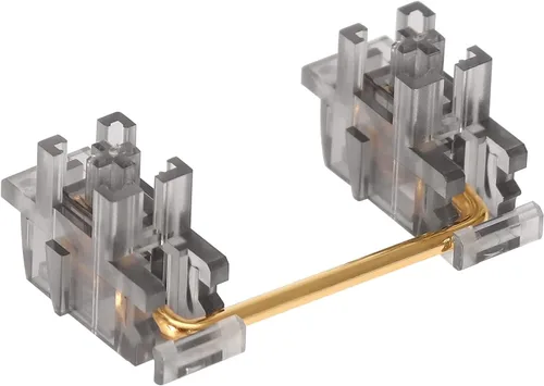 Vista 9 de DUROCK - Estabilizador de montaje de placa transparente transparente con cables chapados en oro compatible con estabilizadores de placa Cherry MX