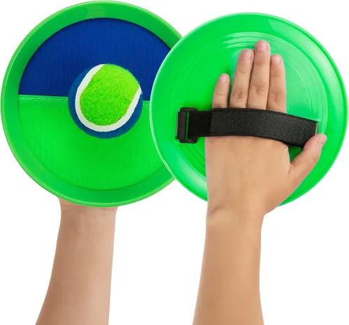 Vista 3 de Juguetes exteriores para niños de 4 a 8 años – Juego de pelotas para lanzar y atrapar, juegos al aire libre para niños y adultos con 6 paletas y 3