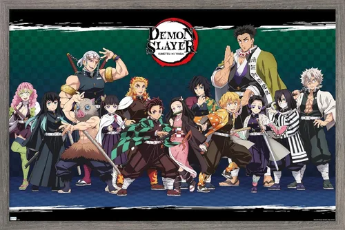 Vista 11 de Demon Slayer - Póster de pared alineado, 34 pulgadas de largo x 22.4 pulgadas de ancho, versión sin marco