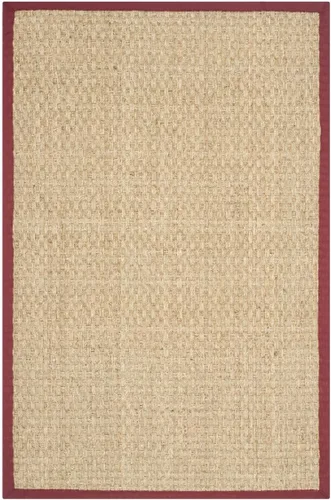 Vista 103 de SAFAVIEH Natural Fiber Collection NF114A - Alfombra de pasillo de hierba marina con patrón de tejido de cesta y borde, de 2 pies 6 pulgadas x 16