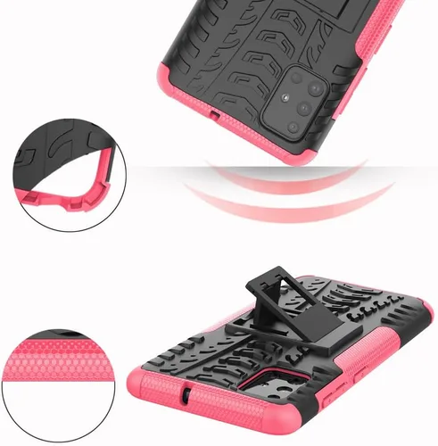 Vista 7 de Asuwish Funda para teléfono Samsung Galaxy A51 4G con protector de pantalla de vidrio templado y soporte delgado, híbrida, resistente, funda