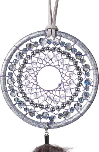 Vista 3 de Atrapasueños azul hielo, plumas de pavo y plumas de pavo real, hecho a mano, pequeño atrapasueños para dormitorio, atrapasueños para niñas