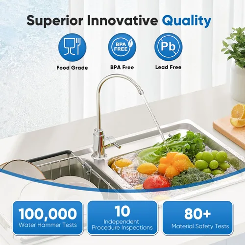 Vista 7 de PUREPLUS Filtro de agua para debajo del fregadero, 22000 galones, 99.99% de reducción de cloro, certificado NSF/ANSI 42, sistema de filtración