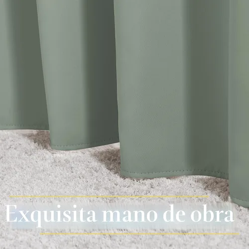 Vista 6 de NICETOWN - Juego de 2 paneles de cortinas opacas de 72 pulgadas de largo con ojales, cortinas sólidas con aislamiento térmico para oscurecimiento