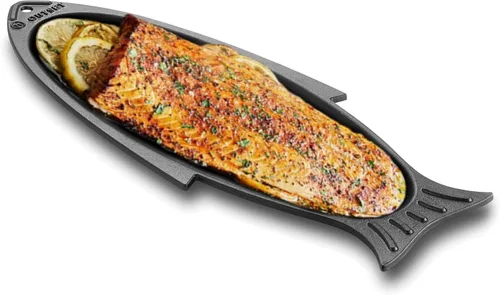 Vista 10 de Outset 76225 - Sartén de hierro fundido para ostras, 12 cavidades, color negro Grill & Serve Oysters In One Pan 12 Capacity Oyster Tray & Plate